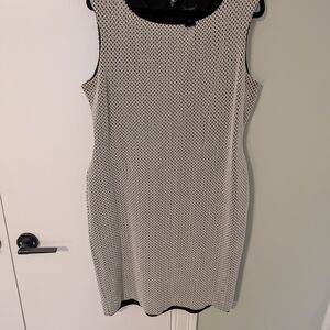 Ann Taylor Black and White Houndstooth Sleeveless Dress